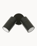 Liro IP65 Twin Adjustable Wall Light Carbon Fibre Blend Black