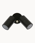 Liro IP44 Twin with Sensor Adjustable Wall Light Carbon Fibre Blend Black