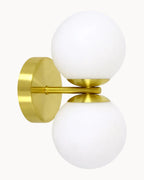 Ostro IP44 Wall Light Brass with Opal Glass