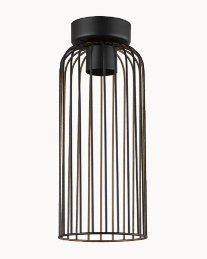 Black DIY fixture with cage-like design