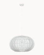 White woven 600 oval pendant