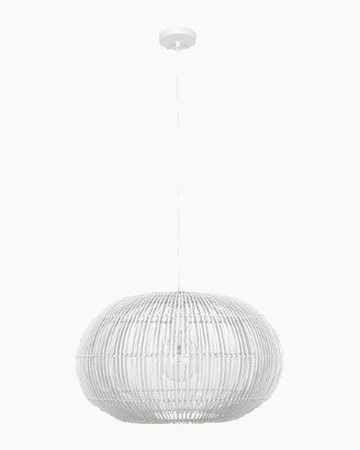 White woven 600 oval pendant