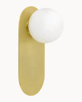 Romano IP44 Recess Wall Light Brass with Opal Globe