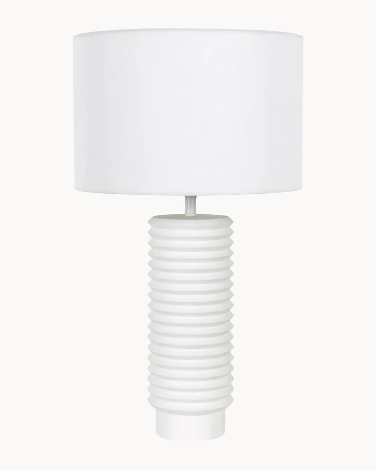 Andros Ribbed Table Lamp Base Only White