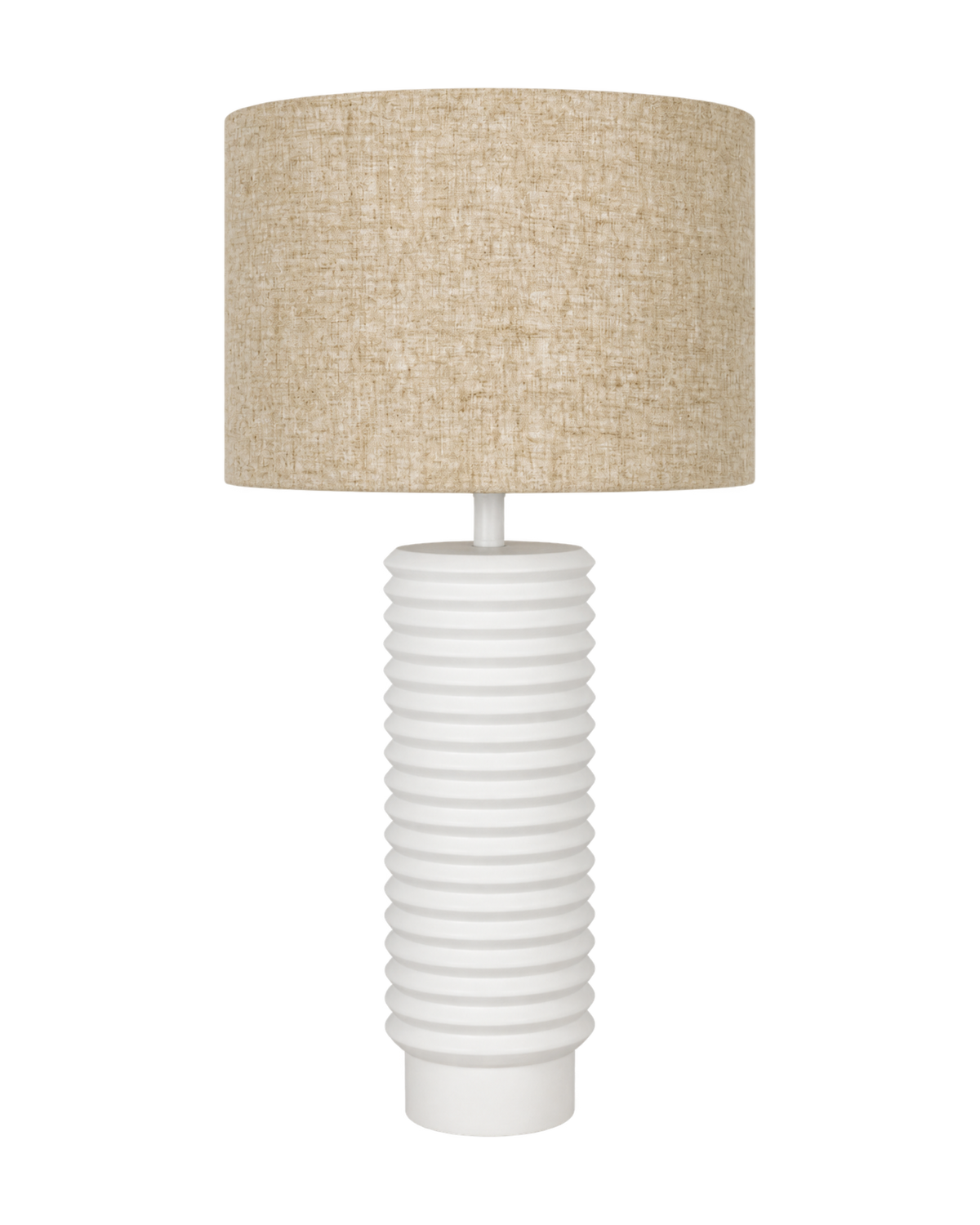 Andros Ribbed Table Lamp with Oatmeal Linen Shade