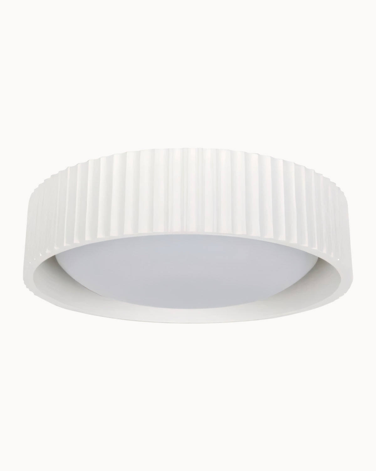 Uno 270mm Ribbed Ceiling Mount White Gypsum