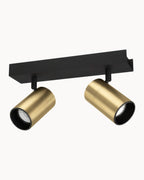 Cumaribo 2 Light Spotlight Black &  Brass