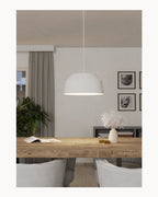 Matt white metal pendant