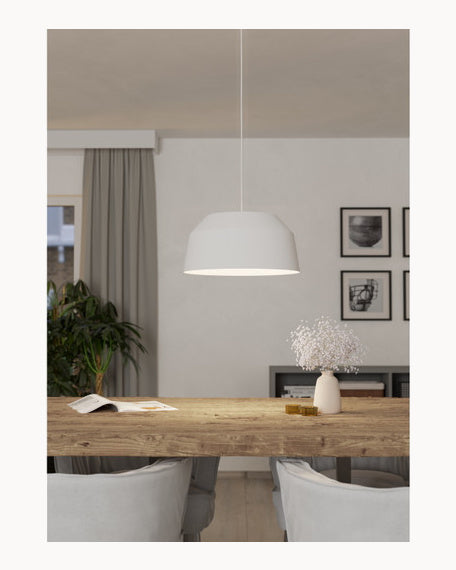 Matt white metal pendant