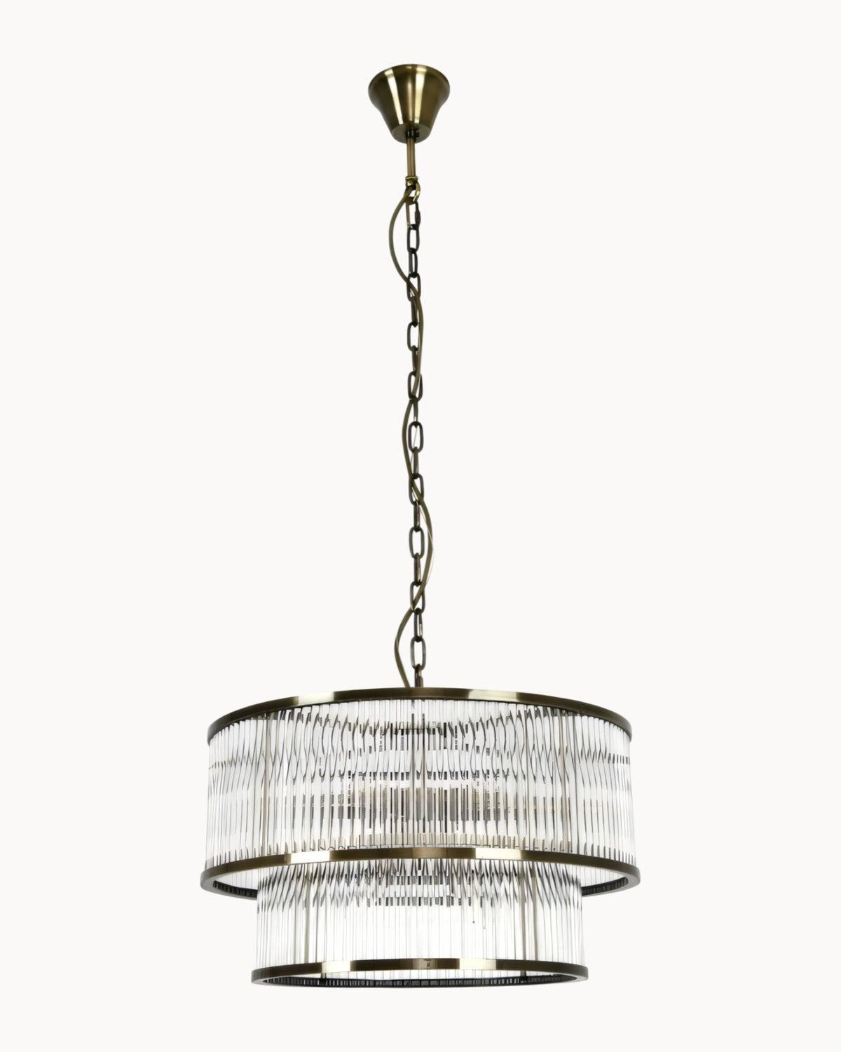 Corbelle 530mm 6+4 Light Pendant Antique Brass