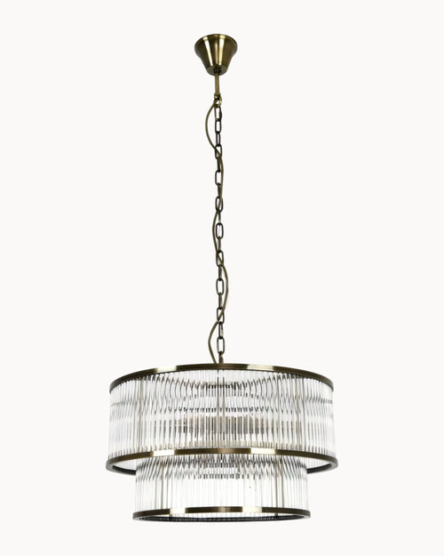 Corbelle 530mm 6+4 Light Pendant Antique Brass