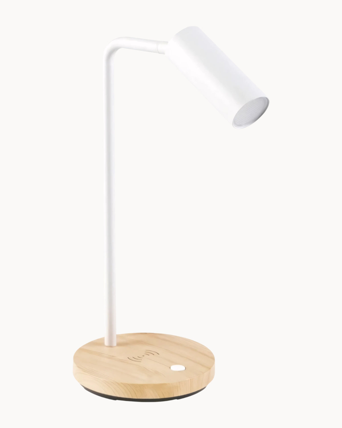Faron Wireless Charging Table Lamp White With Wood Look Base