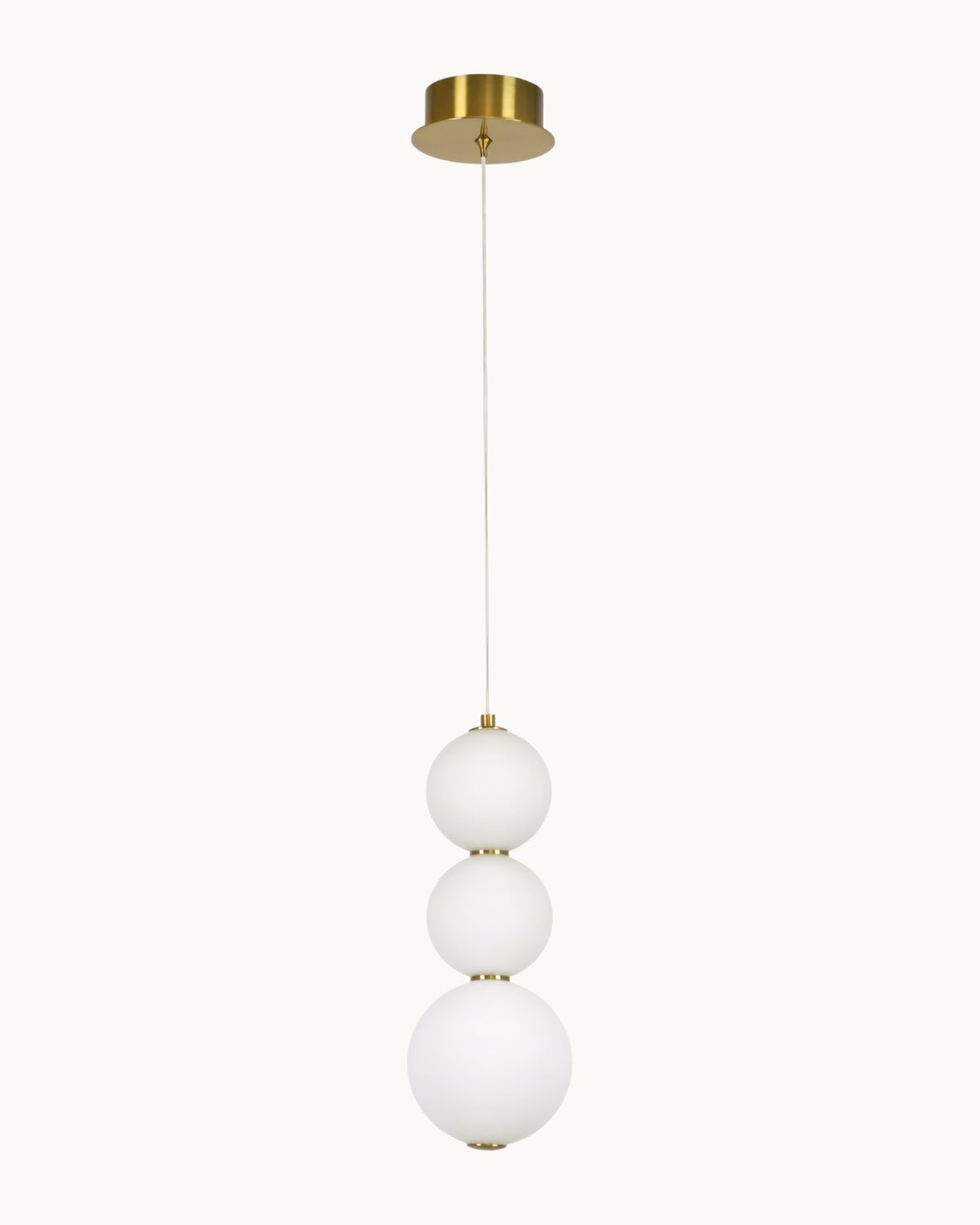 Santos 3 Light Dimmable Pendant Brass with Opal Glass
