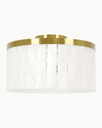 Marmont 4 Light Alabaster Pendant Aged Brass