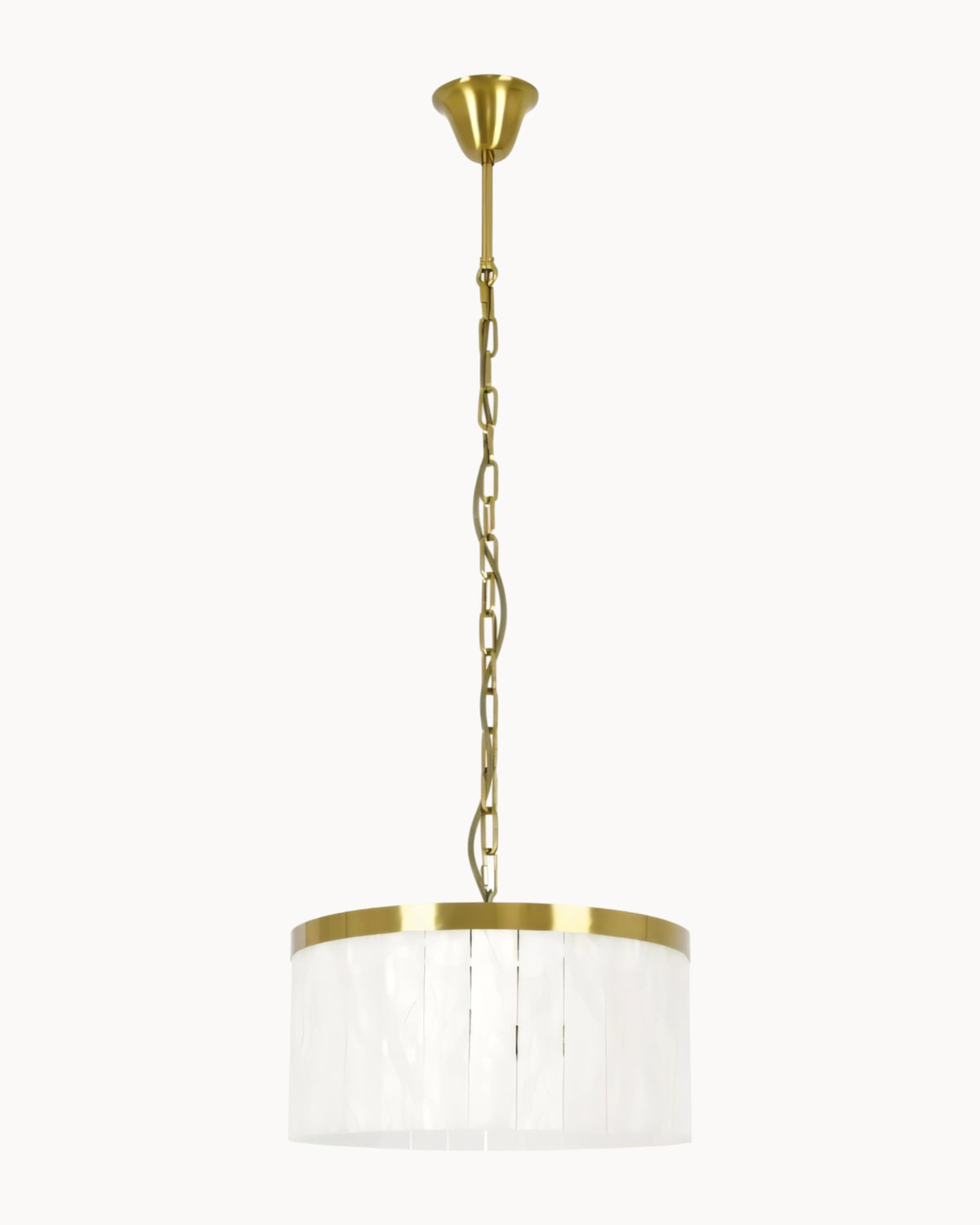 Marmont 4 Light Alabaster Pendant Aged Brass