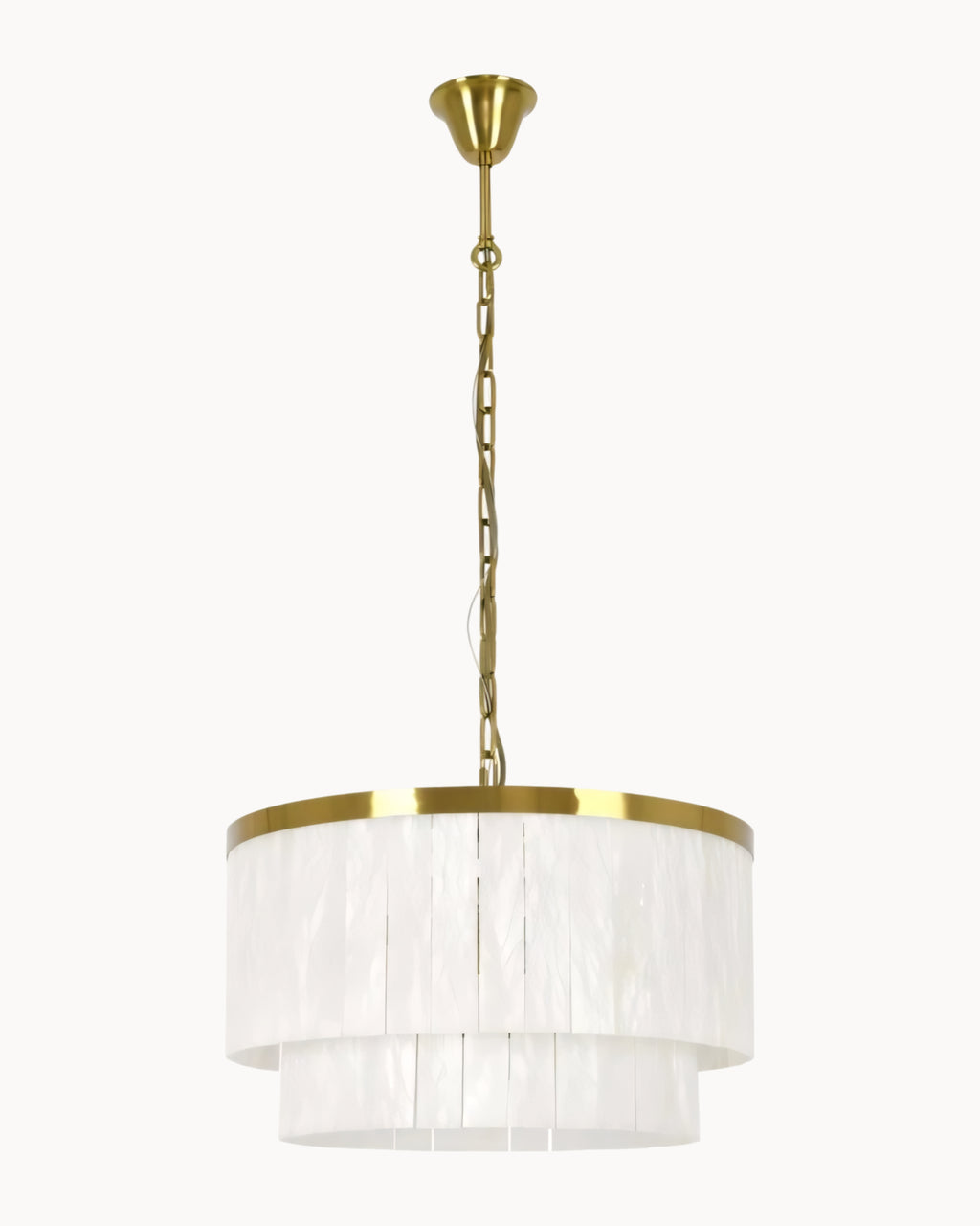 Marmont 10 Light Alabaster Pendant Aged Brass