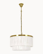 Marmont 10 Light Alabaster Pendant Aged Brass