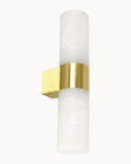 Monroe Alabaster Wall Light Brass Trim