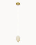 Aged brass and alabaster LED pendant