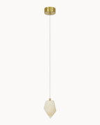 Aged brass and alabaster LED pendant