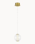 led alabaster with brass trim pendant