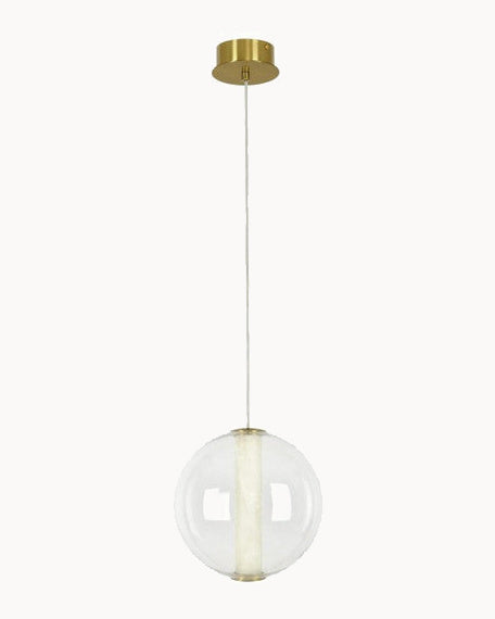 led alabaster with brass trim pendant