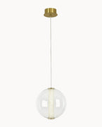 led alabaster with brass trim pendant