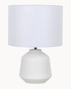 Table lamp with white base and white shade