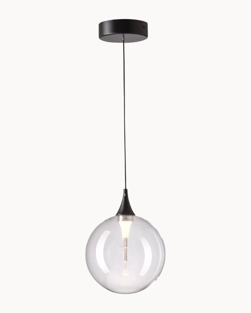 Boleto Pendant Black with Clear Glass