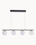 Boleto 4 Light Dimmable Pendant Black with Clear Glass