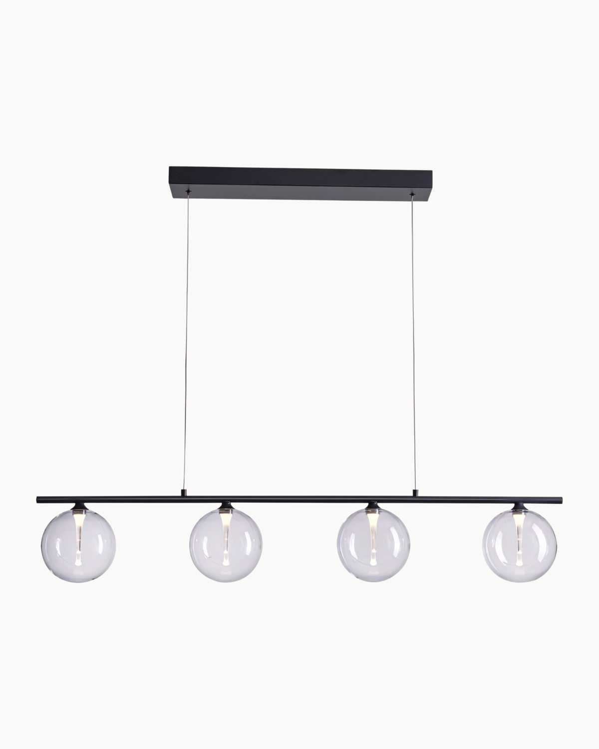 Boleto 4 Light Dimmable Pendant Black with Clear Glass