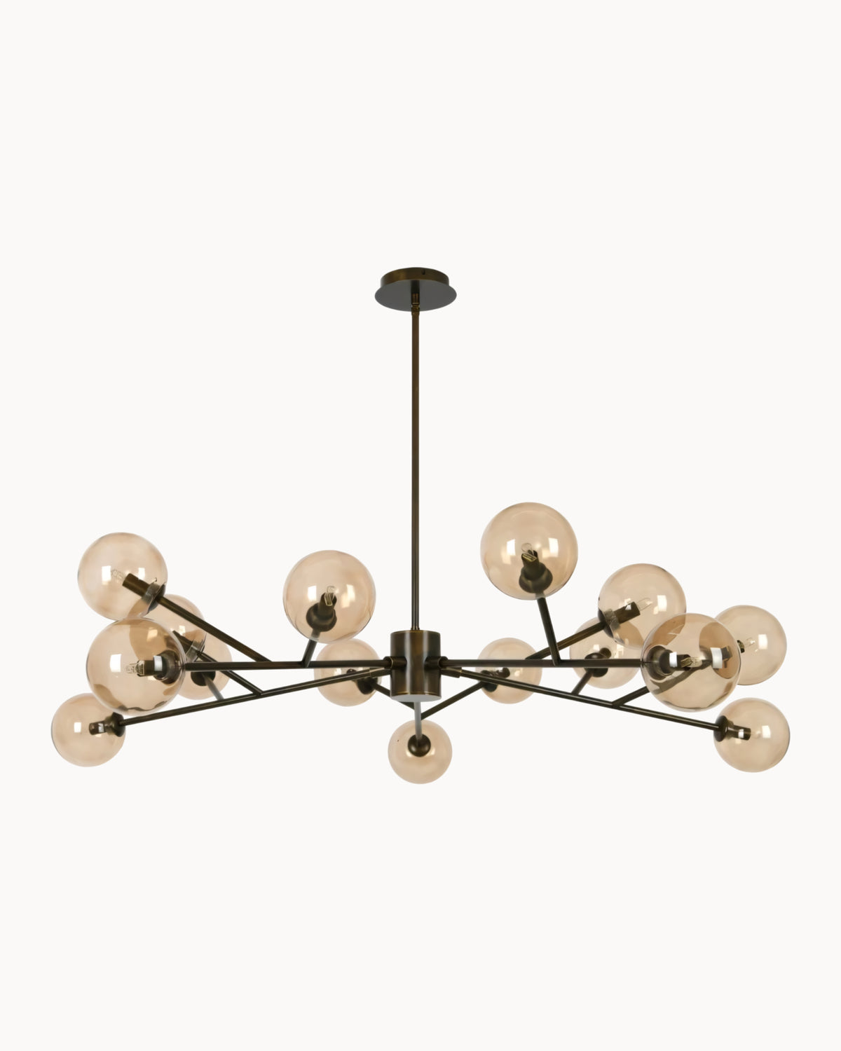 Clooney 15 Light Pendant Bronze with Sepia Glass