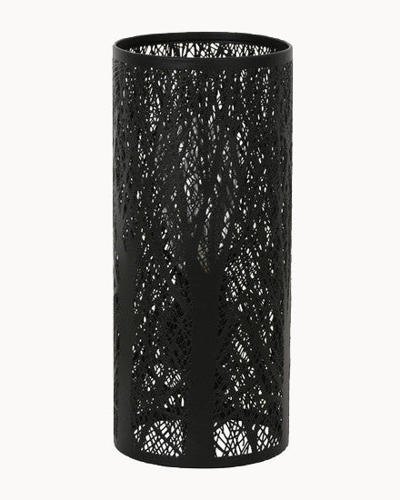 Black table lamp with forest design