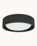 Uno 270mm Ribbed Ceiling Mount Black Gypsum