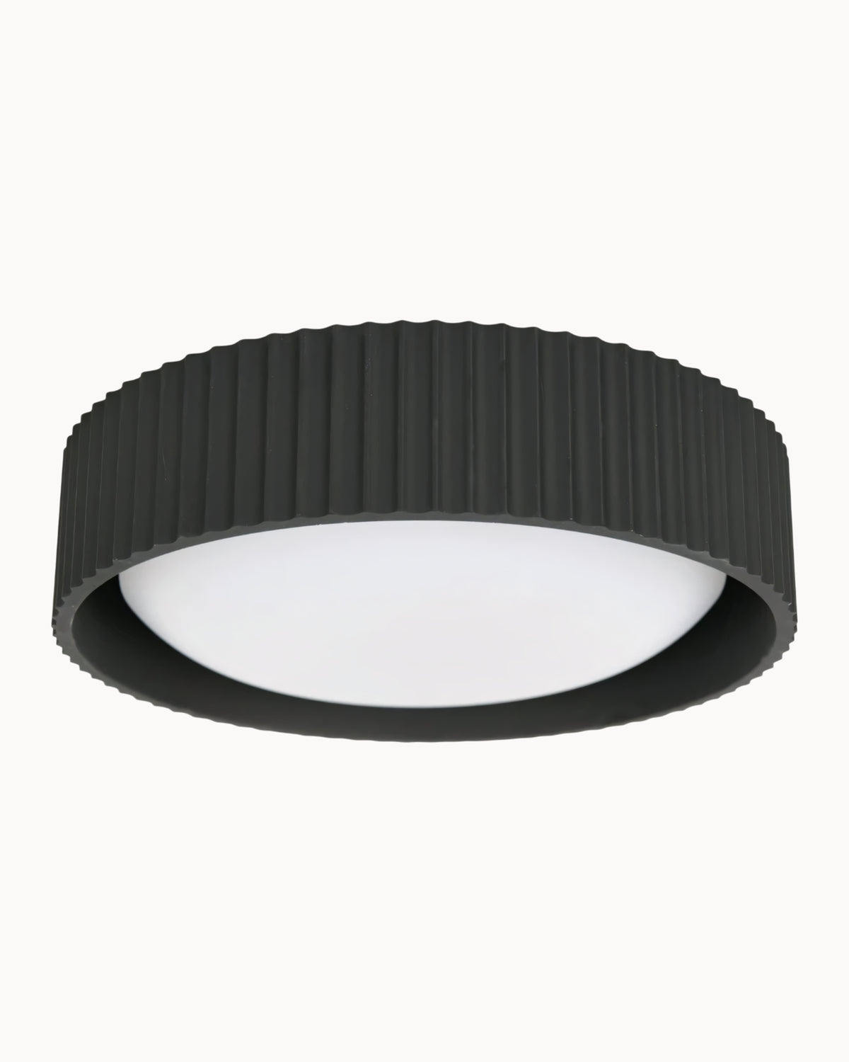 Uno 270mm Ribbed Ceiling Mount Black Gypsum