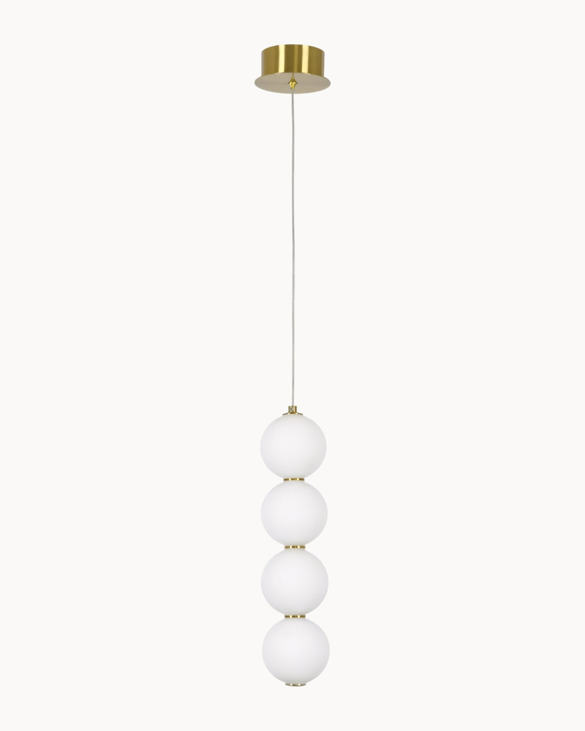 Santos 4 Light Dimmable Pendant Brass with Opal Glass