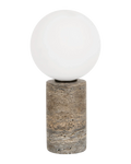 Duomo Table Lamp Silver Travertine with Opal Glass