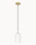 Small pendant with ribbed glass and brass trim