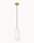 Edit Medium Pendant Brass with Opal Ribbed Glass