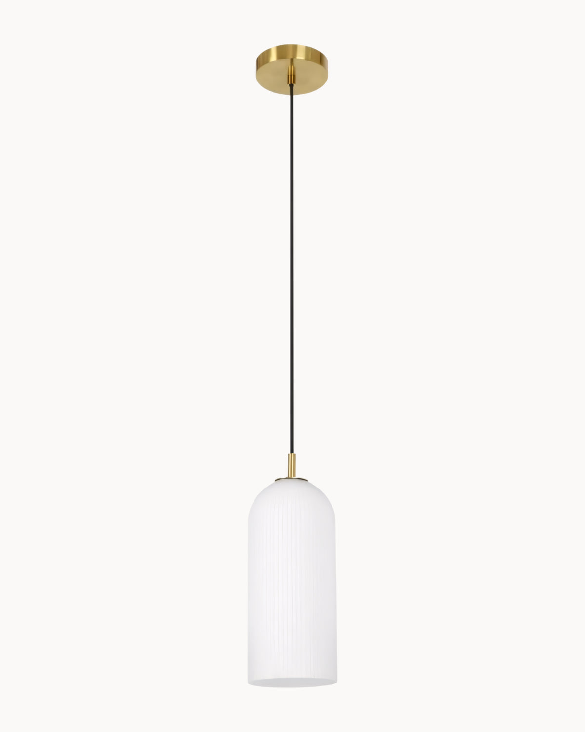 Edit Medium Pendant Brass with Opal Ribbed Glass