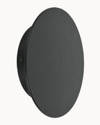 Black 200mm disc LED wall light