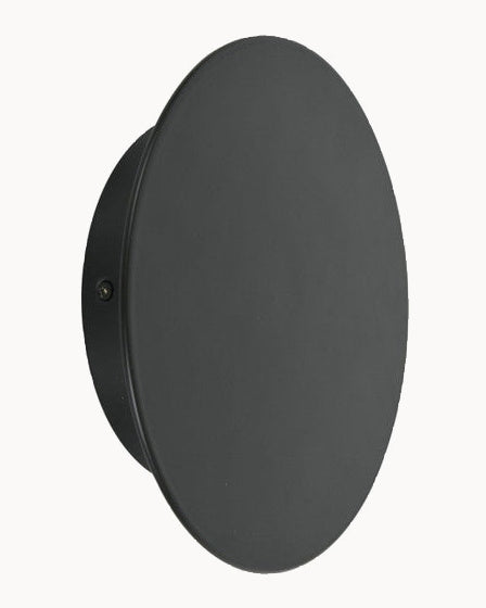 Black 200mm disc LED wall light