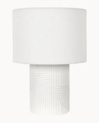 Gypsum table lamp white with shade