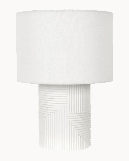 Gypsum table lamp white with shade
