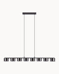 Copillos 8 Light Pendant Black with Black Transparent Glass