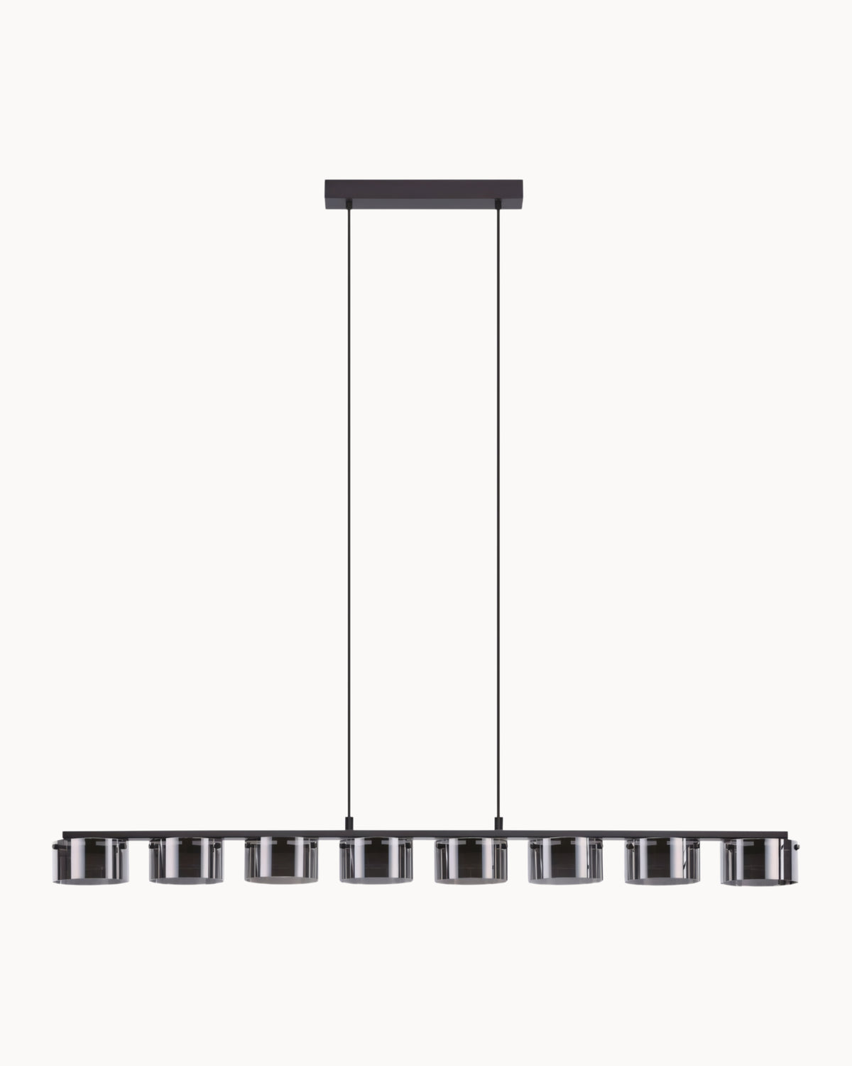 Copillos 8 Light Pendant Black with Black Transparent Glass