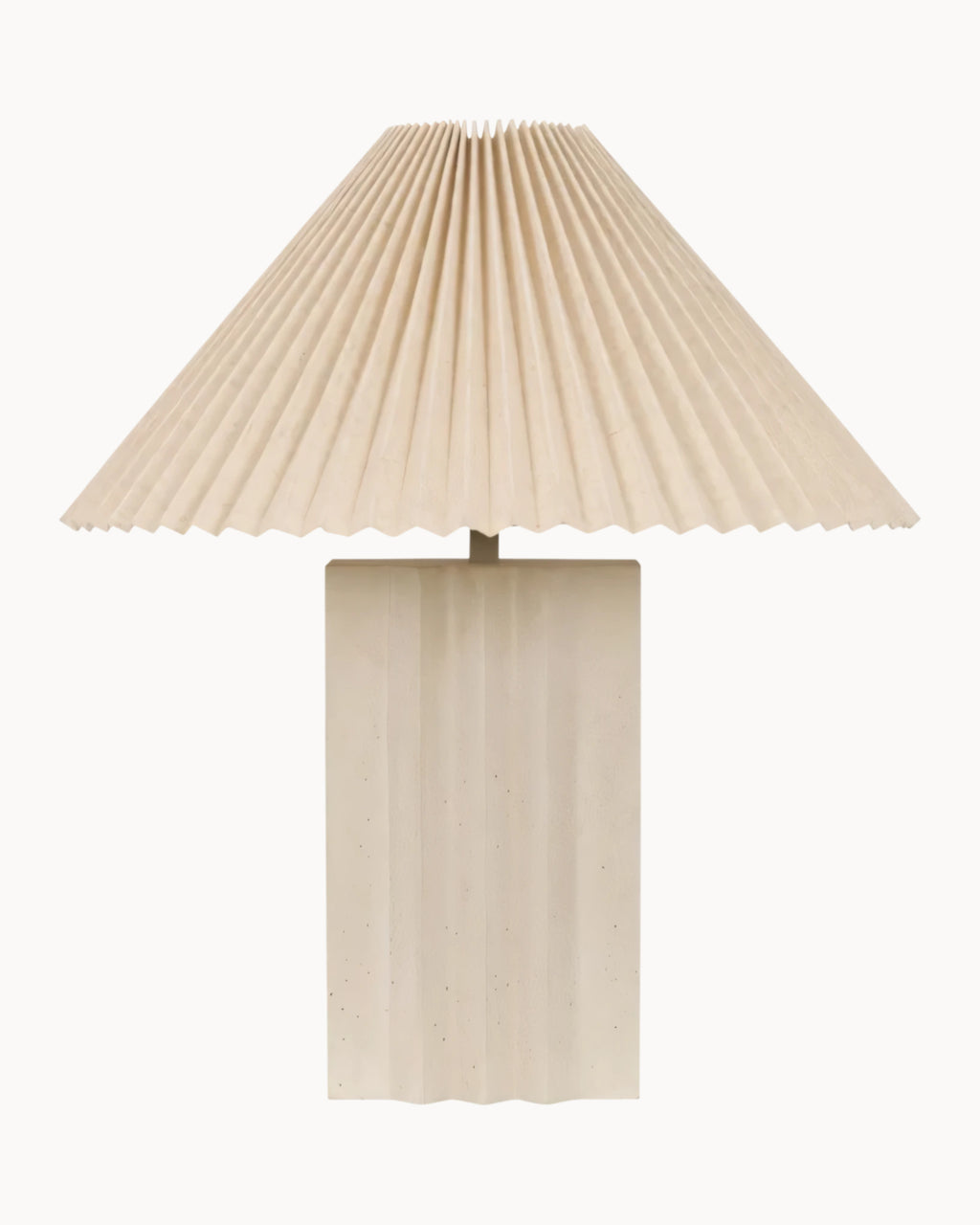 Fiora Stone Base Table Lamp with Pleated Shade