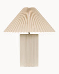 Fiora Stone Base Table Lamp with Pleated Shade