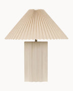Fiora Stone Base Table Lamp with Pleated Shade