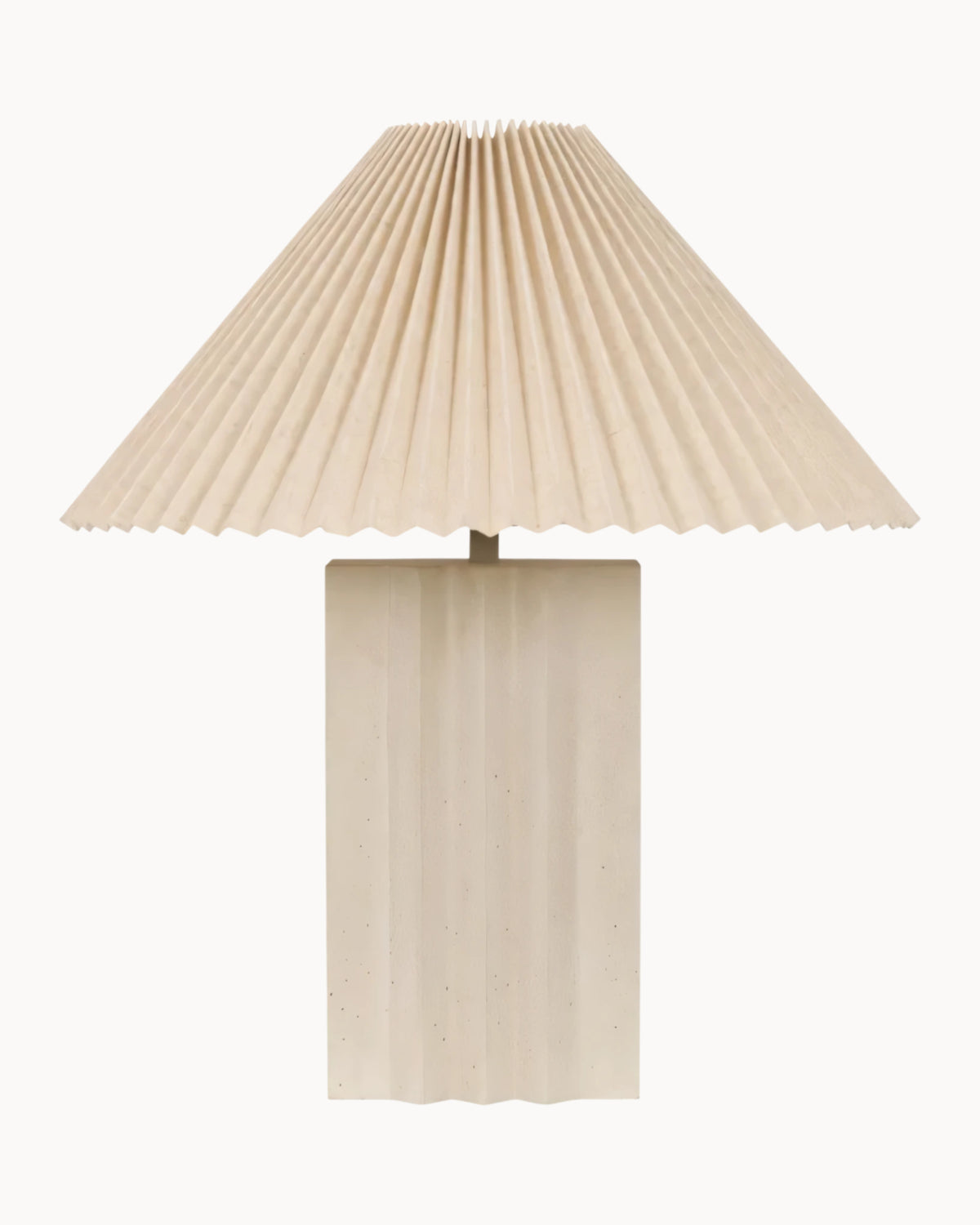 Fiora Stone Base Table Lamp with Pleated Shade